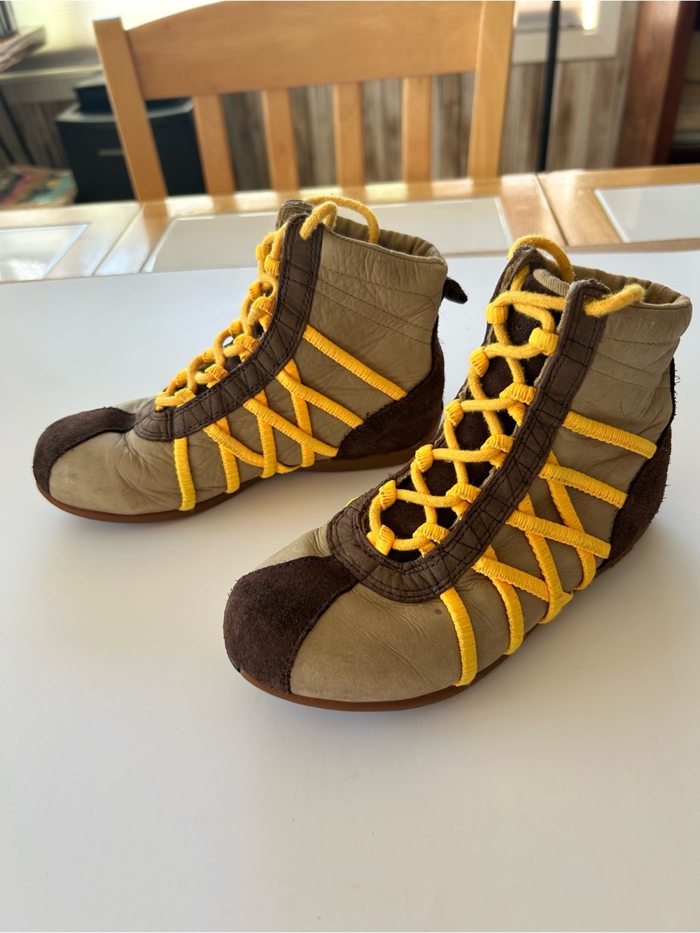 Barcelona Diesel Kids Lace Up Ankle Boot Leather Upper Rubber Soles Size 12 - Picture 2 of 9